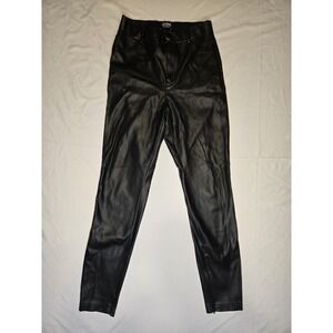 Zara Trafaluc Leggings Collection Black Faux Leather Medium Skinny Zip Cuff